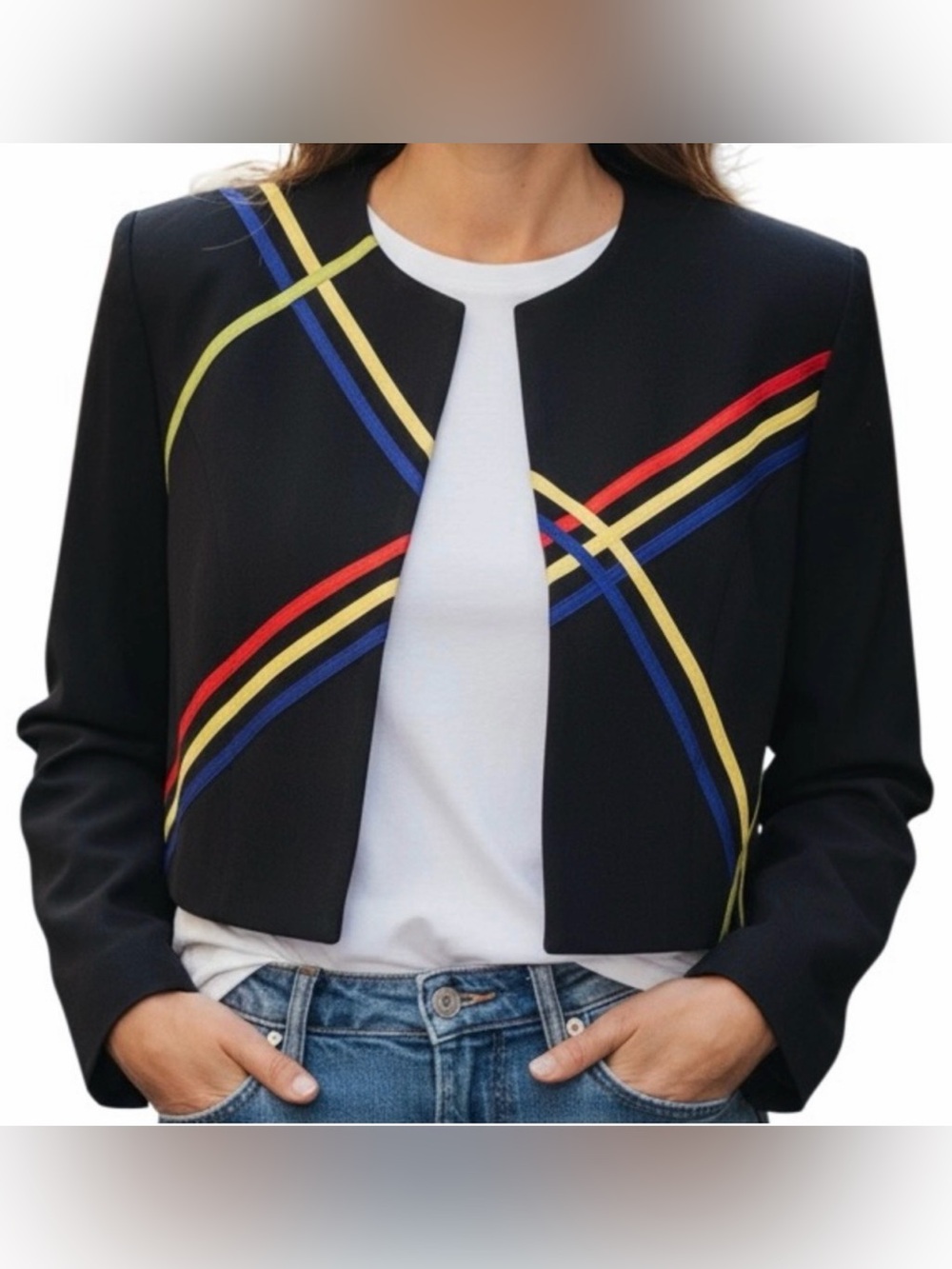 XTRMZ Blazer 9/10 Cropped Black 80’s Vintage Jacket
